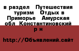  в раздел : Путешествия, туризм » Отдых в Приморье . Амурская обл.,Константиновский р-н